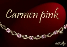 Carmen pink - náramek zlacený